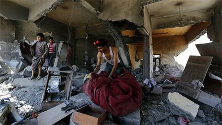 así quedó la sala de bodas después del ataque aéreo Yemen: Los objetivos de la agresión saudí incluyen las bodas